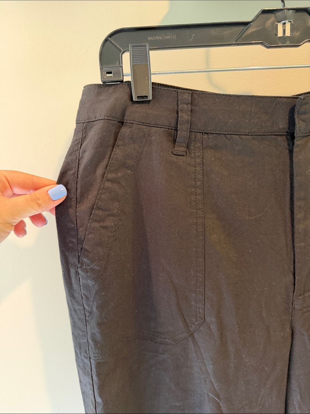 Kut from the Kloth 10 Topaz Black High-Waist Crop Wide Leg Linen Blend Pants - Picture 5 of 11